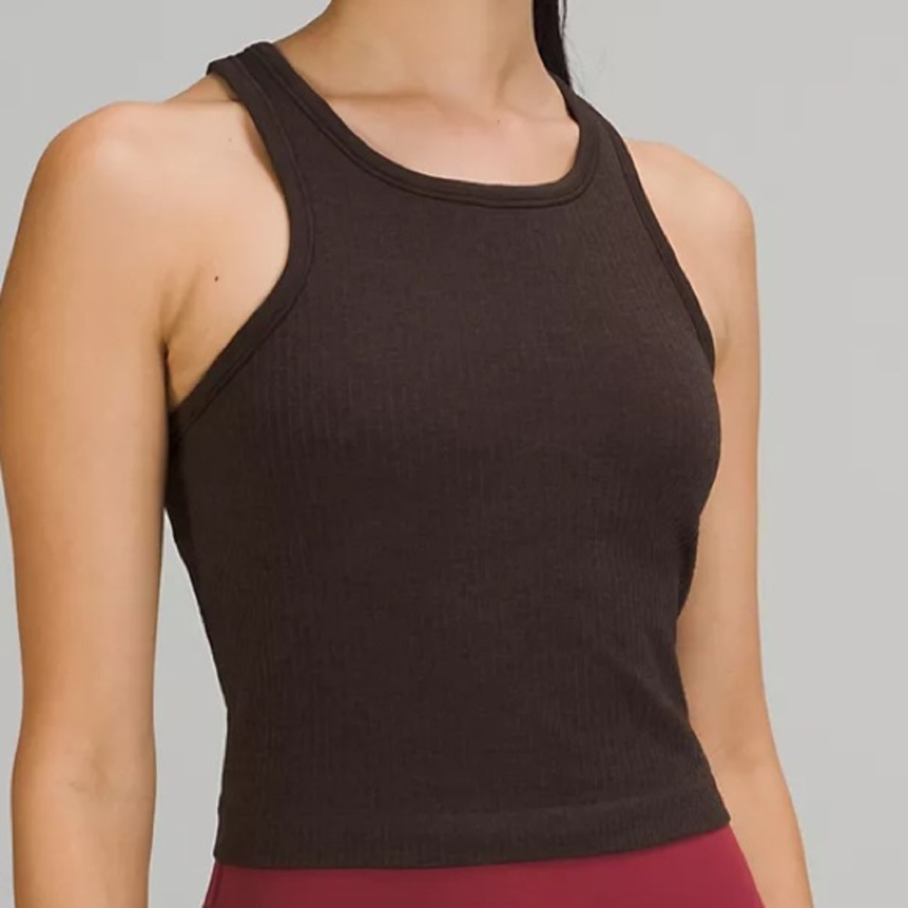 Lululemon ebb to street crop tank size 8 French press